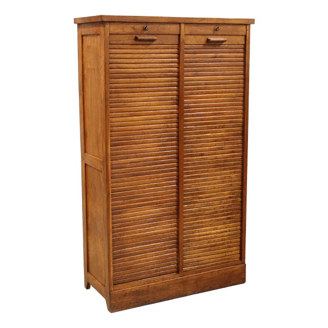 Vintage Filing Cabinet in Oak, 1930s For Sale