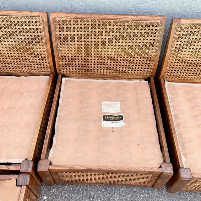 Vintage Boho Chic Cane and Oak Modular Sofa by Desoto - 6 Pieces For Sale - Image 9 of 12