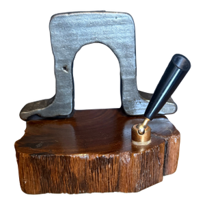 Antique Panama Canal Railroad Souvenir 1915 Mounted Pen Holder Desk Paperweight