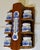 French Wall Hanging Blue and White Spice Jars with Thermometer, 1960s, Set of 7 For Sale - Image 3 of 8