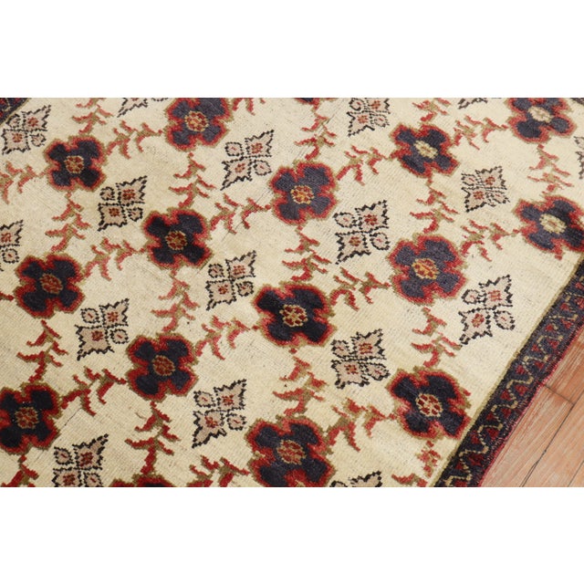 Ivory Vintage Turkish Square Rug For Sale - Image 13 of 18