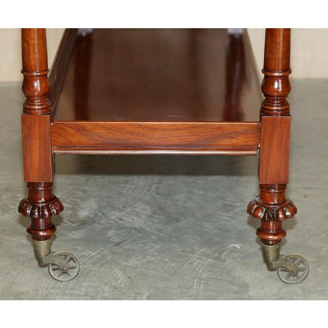 Antique English Mahogany Bookcase Trolly in the style of Gallows, 1840s For Sale - Image 16 of 18