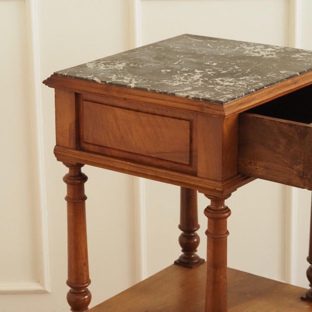 Antique Gründerzeit Bedside Table with Marble Top, 1880s For Sale - Image 6 of 13