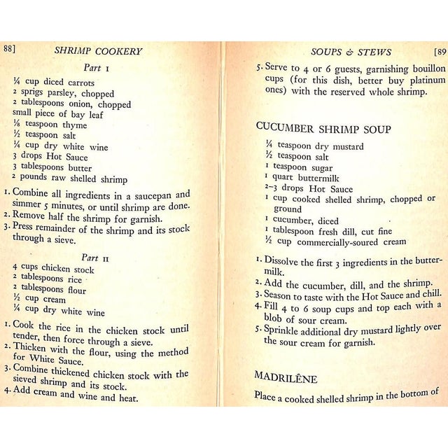 "Shrimp Cookery Over 100 Recipes of Entrees, Appetizers, Stews, Salads" 1952 Worth, Helen For Sale - Image 9 of 9