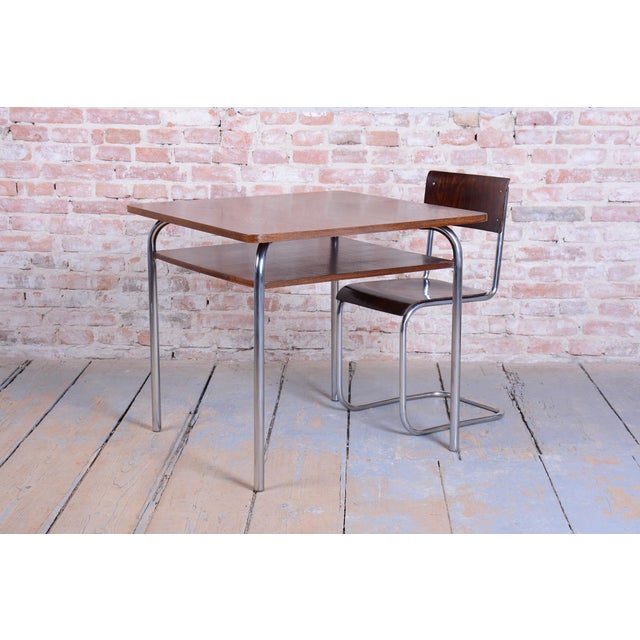 Bauhaus Table in Oak by Vichr a Spol, 1940s For Sale - Image 6 of 16