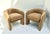 Vintage Low Back Barrel Club Chair in Camel Velvet - Set of 2 For Sale - Image 10 of 10