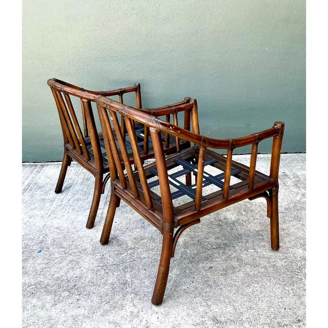 McGuire Vintage McGuire Rattan Lounge Chairs - A Pair For Sale - Image 4 of 12