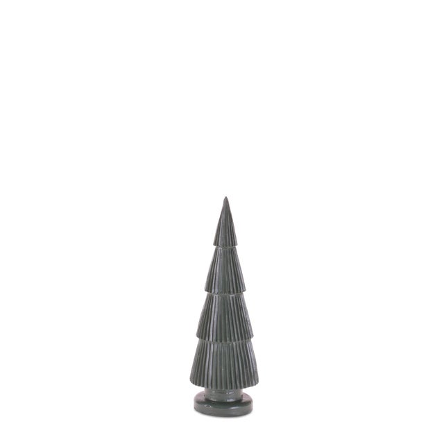 Kenneth Ludwig Chicago Green Ribbed Resin Christmas Tree (Set of 3) For Sale - Image 4 of 4