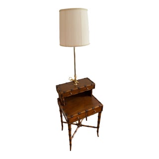 Tiered Bamboo Lamp Table For Sale