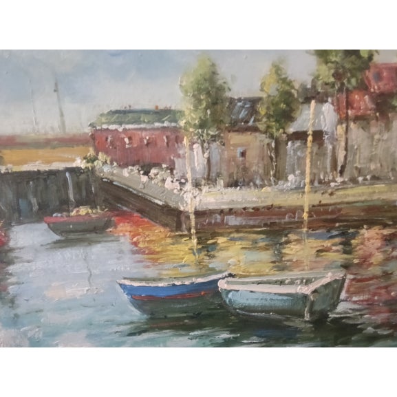 1920s 1920s J. Albers Original Impressionist Painting For Sale - Image 5 of 7