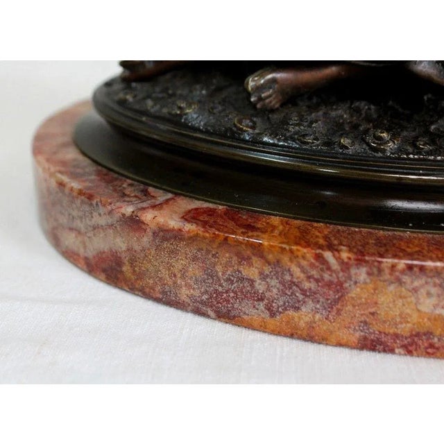 Bronze Patina Brune of Girl With Flowers, 20th Century For Sale - Image 11 of 18