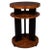 Art Deco Machine Age Three-Tier Bookmatched Walnut and Black Lacquer Side Table For Sale