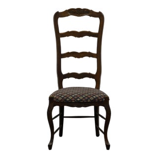 Vintage Antique Solid Cherry Country French Ladderback Dining Side Chair For Sale