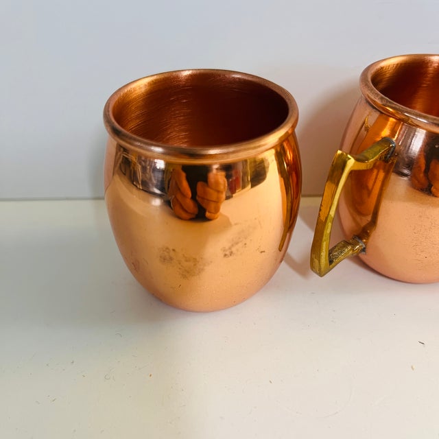 1990s Vintage Miniature Copper Mugs Set/4 For Sale - Image 5 of 6