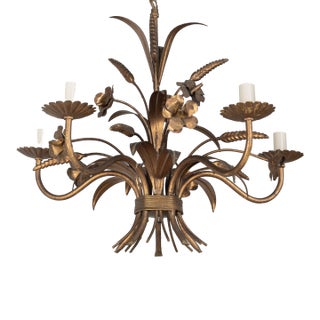Italian Gilt Tôle Chandelier For Sale