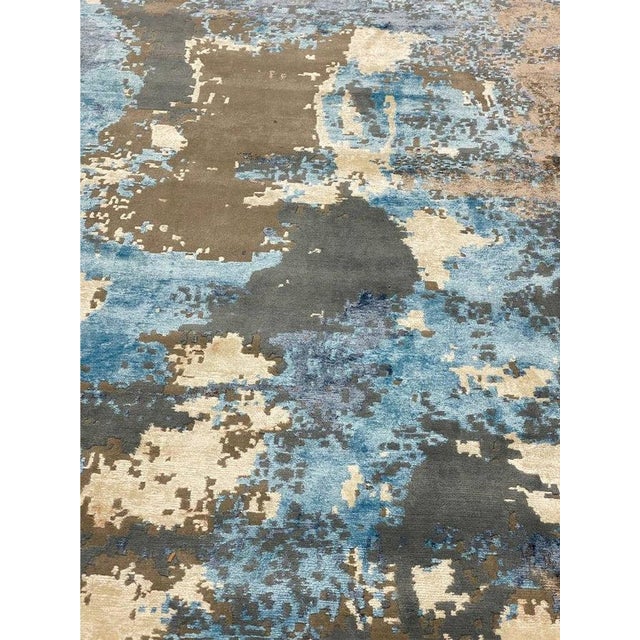 1990s Handwoven Modern Abstract Area Rug 9x12 For Sale - Image 11 of 12