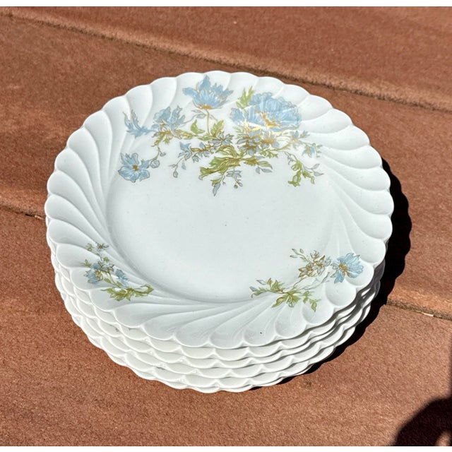 1980s 1980s Haviland Limoges France, Porcelain Bread / Dessert Plates, Margaux - Set of 6 For Sale - Image 5 of 5