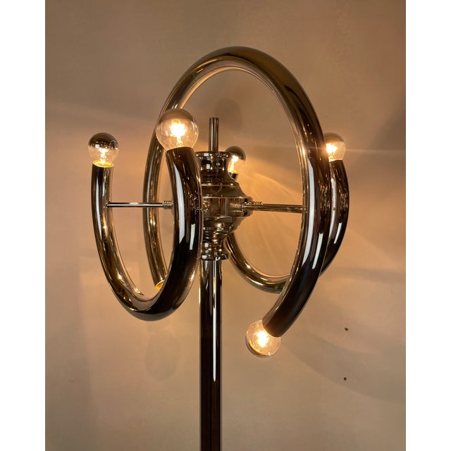 Beige Space Age Floor Lamp attributed to Gaetano Sciolari, Italy, 1970s For Sale - Image 8 of 15
