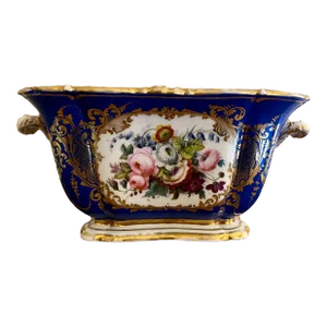 Antique 19th Century French Paris Porcelain Rectangular Cache Pot Planter Jardiniere