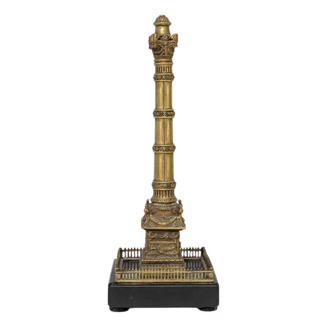 19th Century Grand Tour Roman Column in Worked Bronze, 1850 For Sale