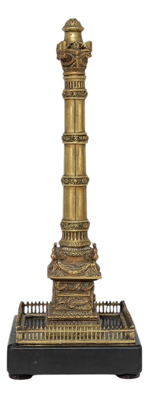 19th Century Grand Tour Roman Column in Worked Bronze, 1850