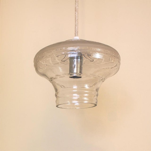 Art Deco Cut Glass Pendant Lamp For Sale - Image 3 of 5