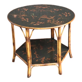 Theodore Alexander Chinoiserie Decorated Bamboo Form Center Table For Sale