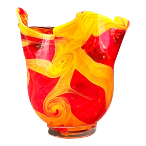 Vintage Italian Art Glass Vase After Murano