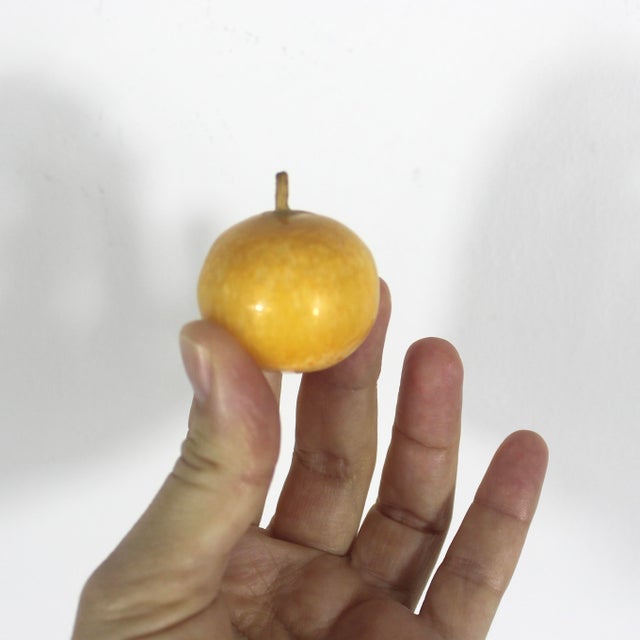 Vintage Summer Fruit Carved From Stone Apple, Mango & Plum- Set of 3 For Sale - Image 9 of 10