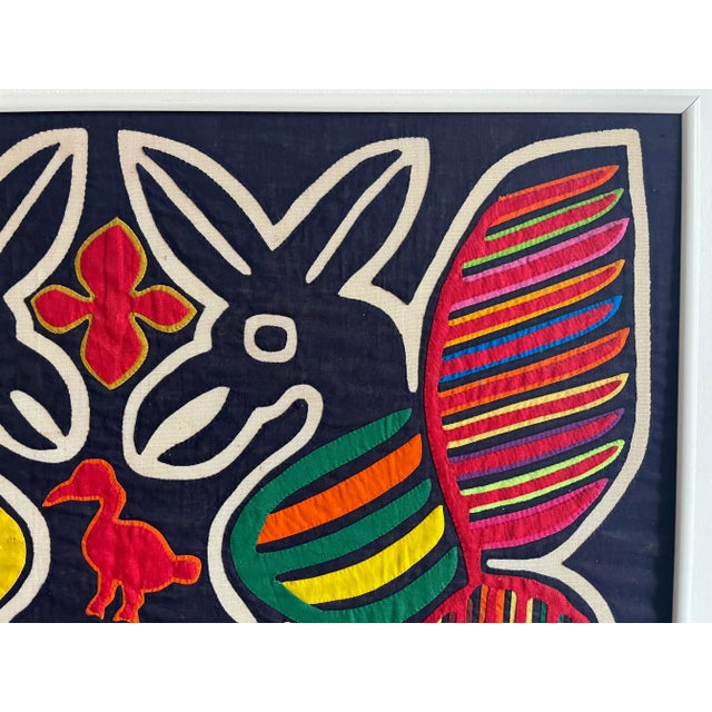 Framed Vintage Indian Mola Textile Art For Sale - Image 4 of 10