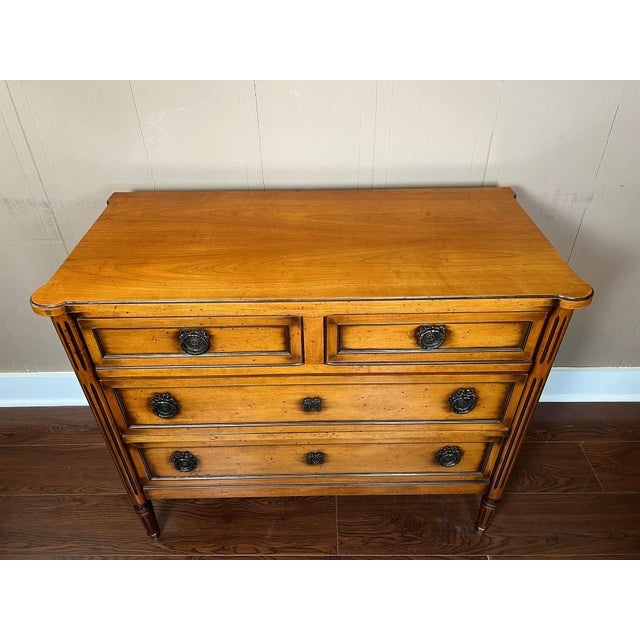 Antique French Commode Chest of Drawers Louis XVI Mahogany Brass C1930 For Sale - Image 13 of 18