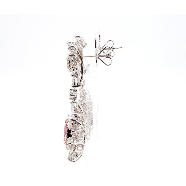 5.7 Carat Fancy Pinkish Brown Diamond Earrings in 18k Gold - 2 Pieces For Sale - Image 11 of 17