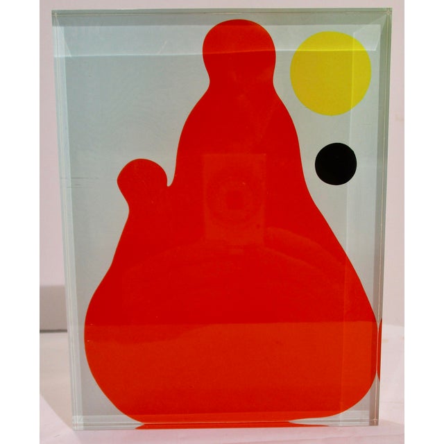 Art Object by Pierre Yves Hervy-Vaillant. Hervy-Vaillant( French born, Paris school 1955- 2017) cast acrylic art tile on...