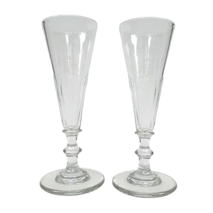 French Biedermeier Handblown Champagne Flutes, Set of 6