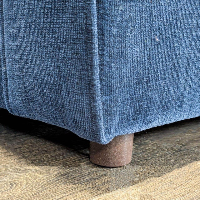 Textile Room and Board York Navy Blue Loveseat - Modern and Comfortable For Sale - Image 7 of 9