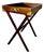 Vintage Campaign-Style Butler’s Tray Table – Mahogany Folding X-Frame With Brass Hardware, Removable Serving Tray For Sale
