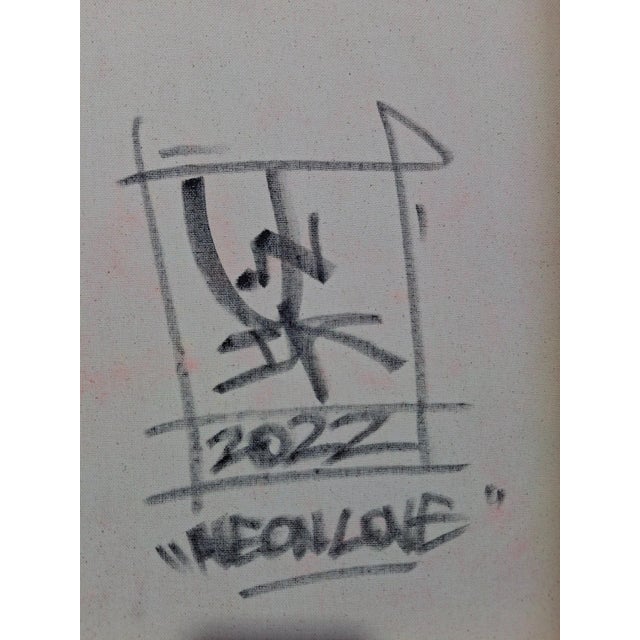 Early 21st Century Unik94, Tableau Street Art Néo Love,Unik 94, 2000s, Wood and Acrylic For Sale - Image 5 of 7