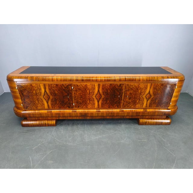 Art Deco Walnut Sideboard, Czechoslovakia, 1930s For Sale - Image 3 of 18