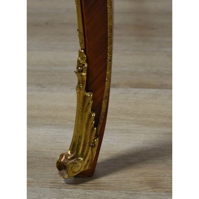 Early 20th Century Fine French Louis XVI Style Marquetry Executive Desk With Leather Top For Sale - Image 15 of 16