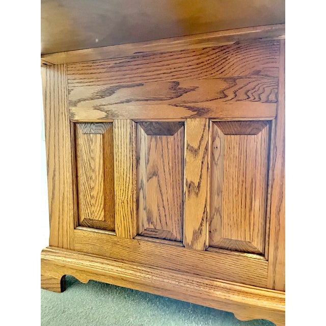 Vintage 1989 Solid Oak Executive Desk With Glass Top and Locking Drawers For Sale - Image 11 of 11