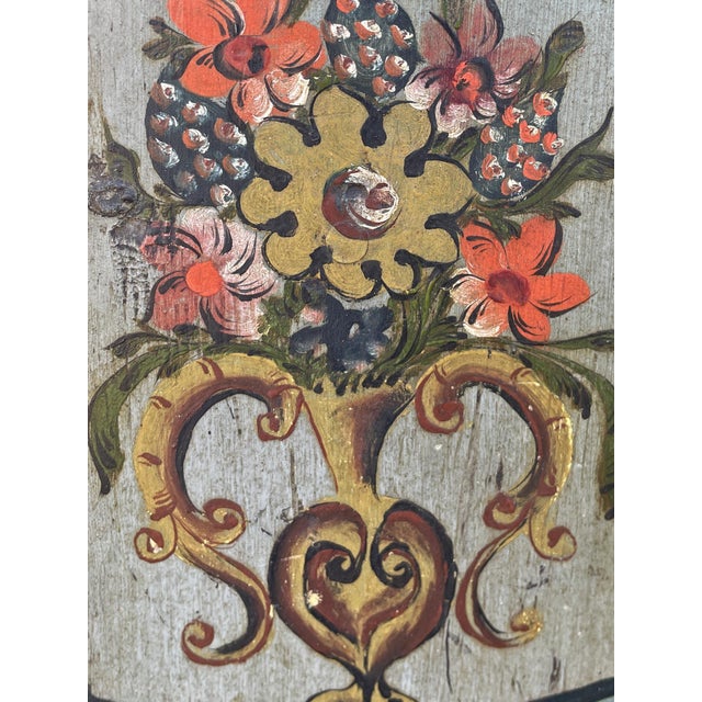 Folk Art Painted Wardrobe in Fir, 1808 For Sale - Image 13 of 18