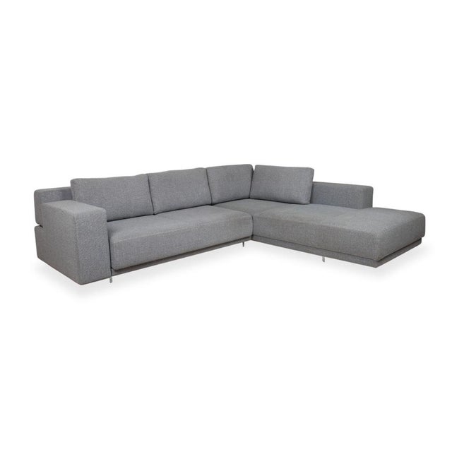 Modern Large Blue Fabric Corner Sofa from Walter Knoll For Sale - Image 3 of 16