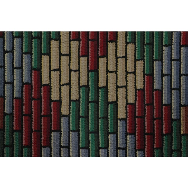 Traditional Antique Hooked Rug With Jewel-Tone Geometric Mosaic Design - Rug & Kilim For Sale - Image 3 of 7