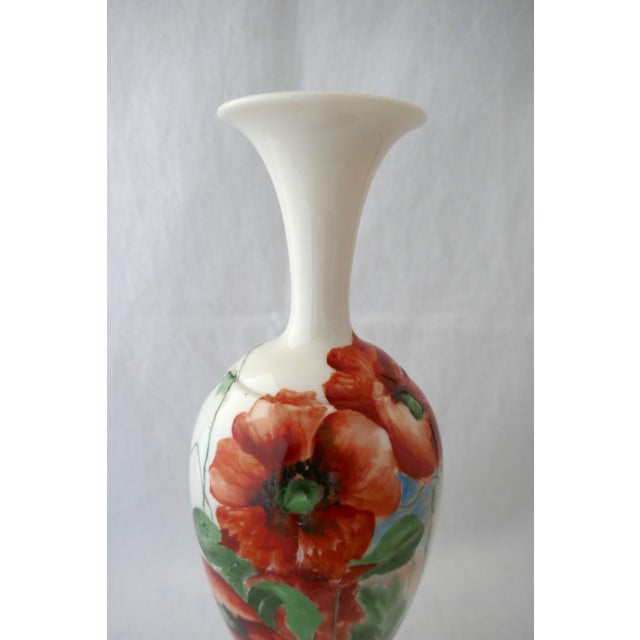 Antique Hand Painted Lenox Porcelain American Belleek Poppy Vase For Sale - Image 11 of 11