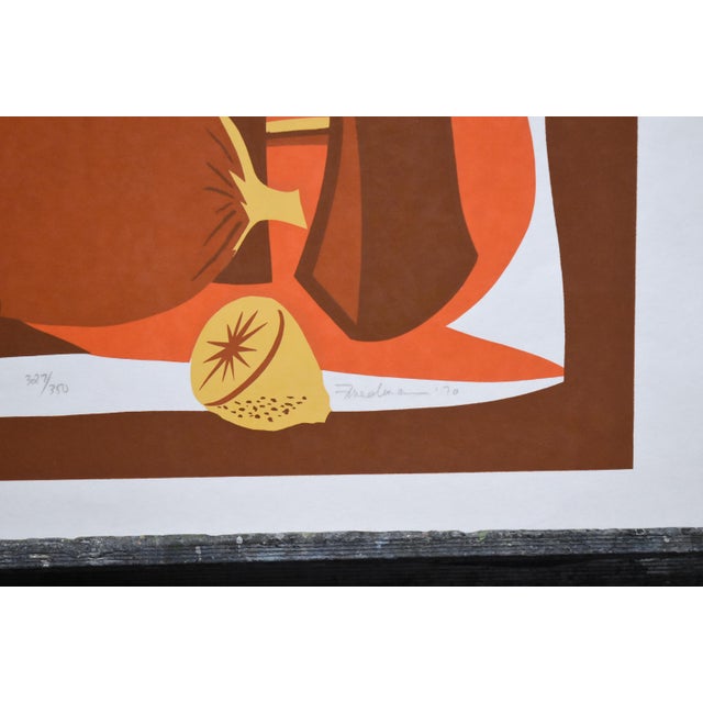 1970s Martin Friedman - "Repast" Vintage Mid Century Modern Limited Edition Signed Serigraph For Sale - Image 4 of 4