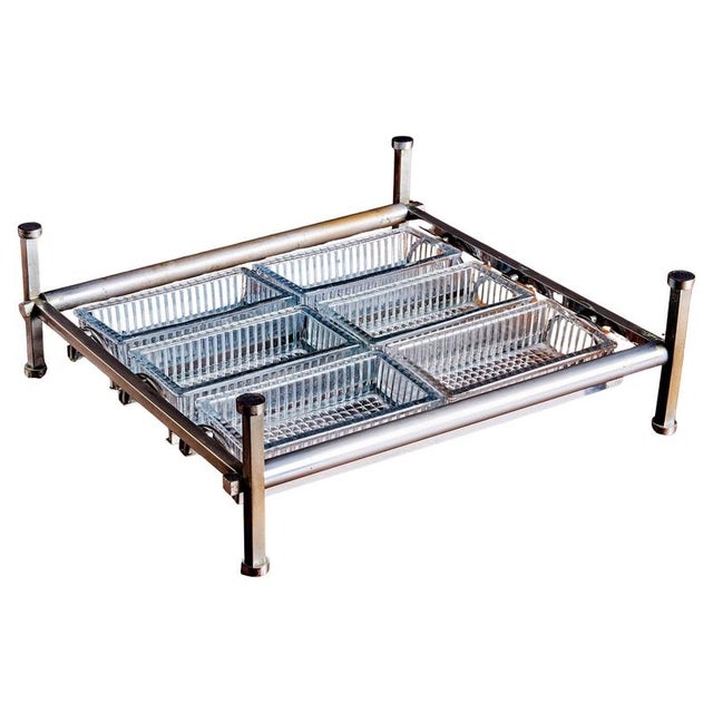 Chrome and Glass Counter Top Shelf attributed to Jacques Adnet, France, 1940s For Sale - Image 14 of 14