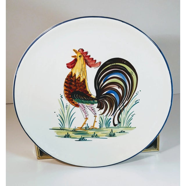 Red Italian Rooster Platter Hand Paint Italy Pottery Chicken For Sale - Image 8 of 8