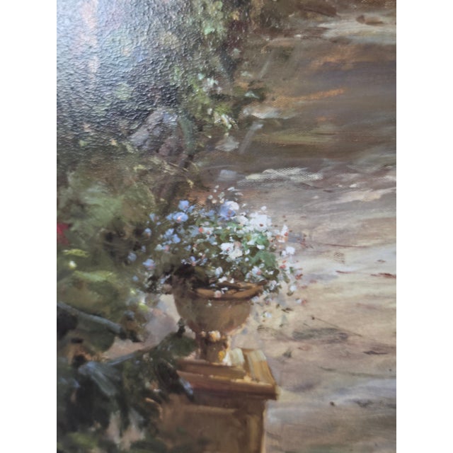 Mid-Century Modern Late 20th Century Large Haibin 'The Conservatory' Framed Botanical Greenhouse Art Print, 37" Square For Sale - Image 3 of 5