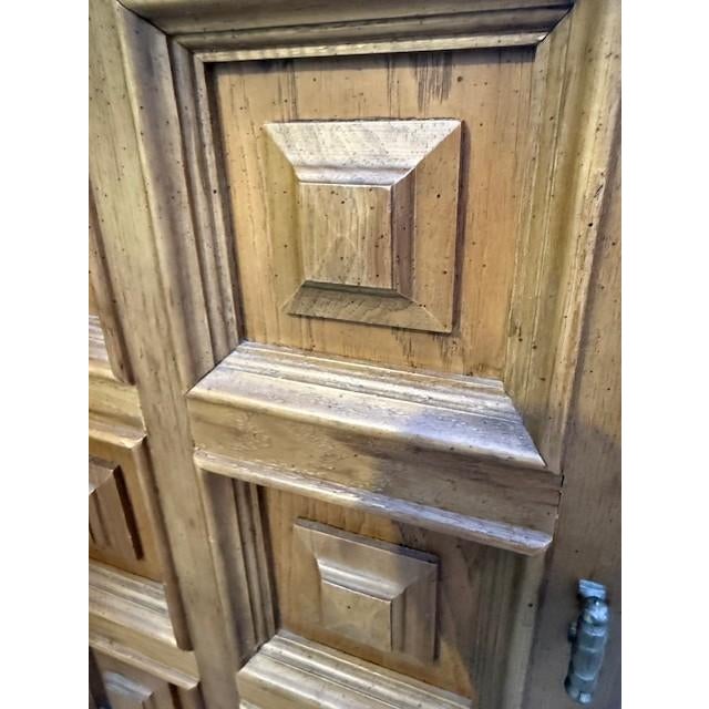 Drexel Vintage Drexel Spanish Revival Walnut Credenza With Geometric Panel Doors, 66" For Sale - Image 4 of 12