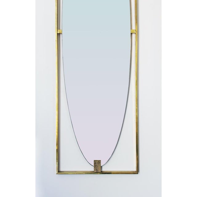Vintage Mirror with Brass Frame, 1970s For Sale - Image 3 of 6